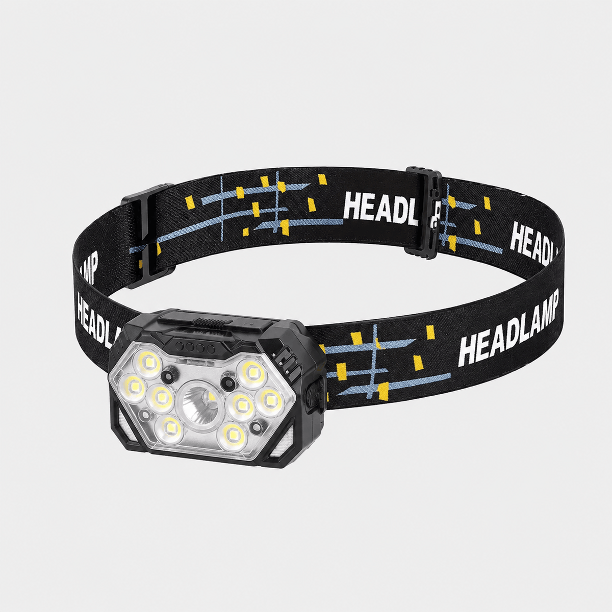 Hiking Camping rechargeable LED headlamp with motion sensor waterproof