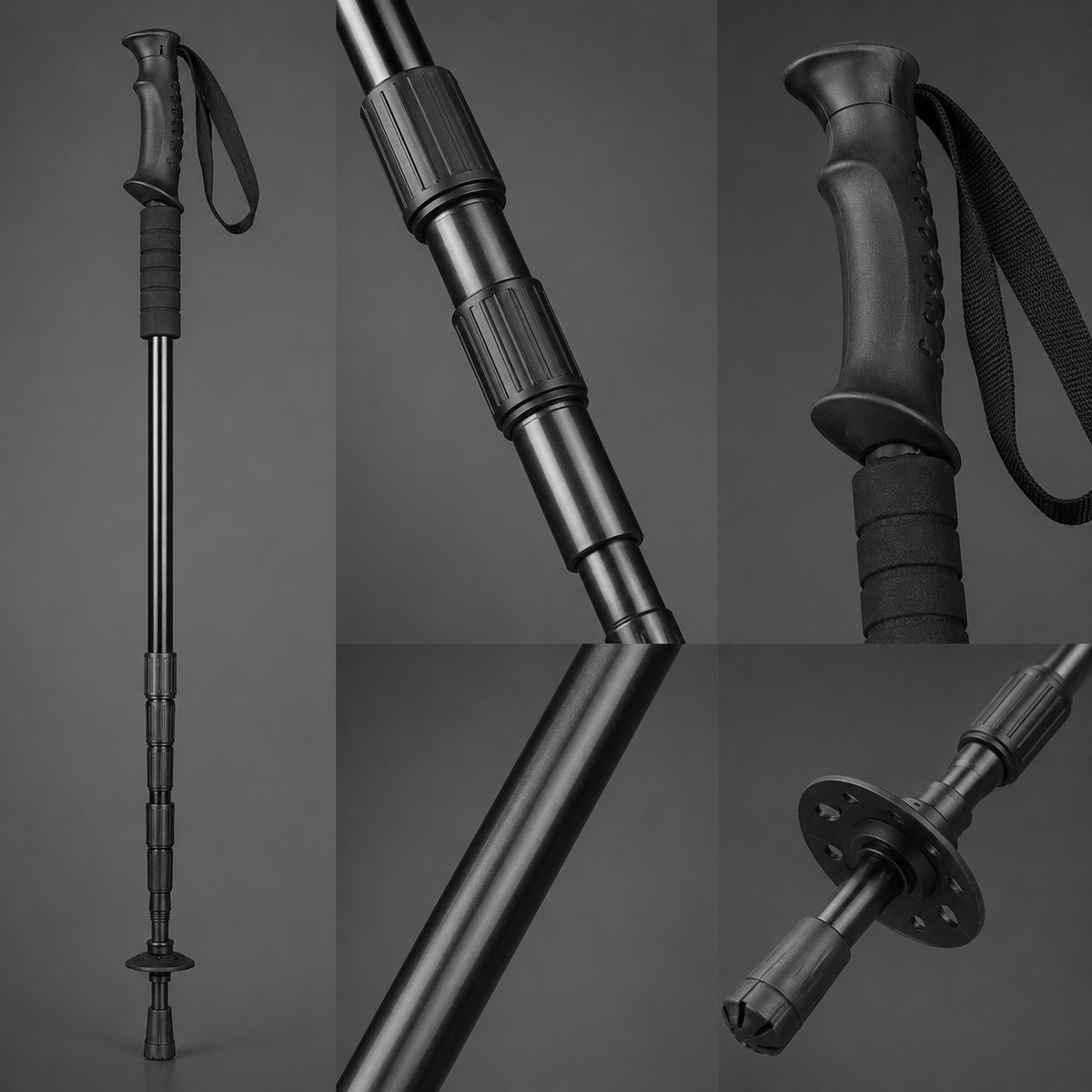 Hiking Camping shock absorbing hiking poles foldable trekking sticks