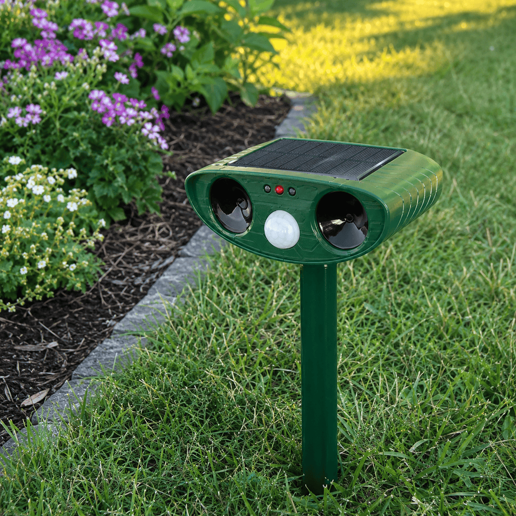 Hiking Camping solar ultrasonic animal pest repellent garden waterproof