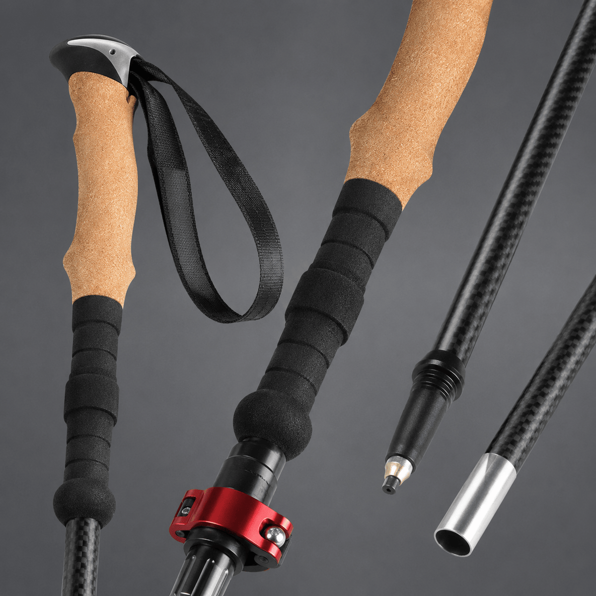Hiking Camping ultralight folding hiking poles adjustable trekking sticks