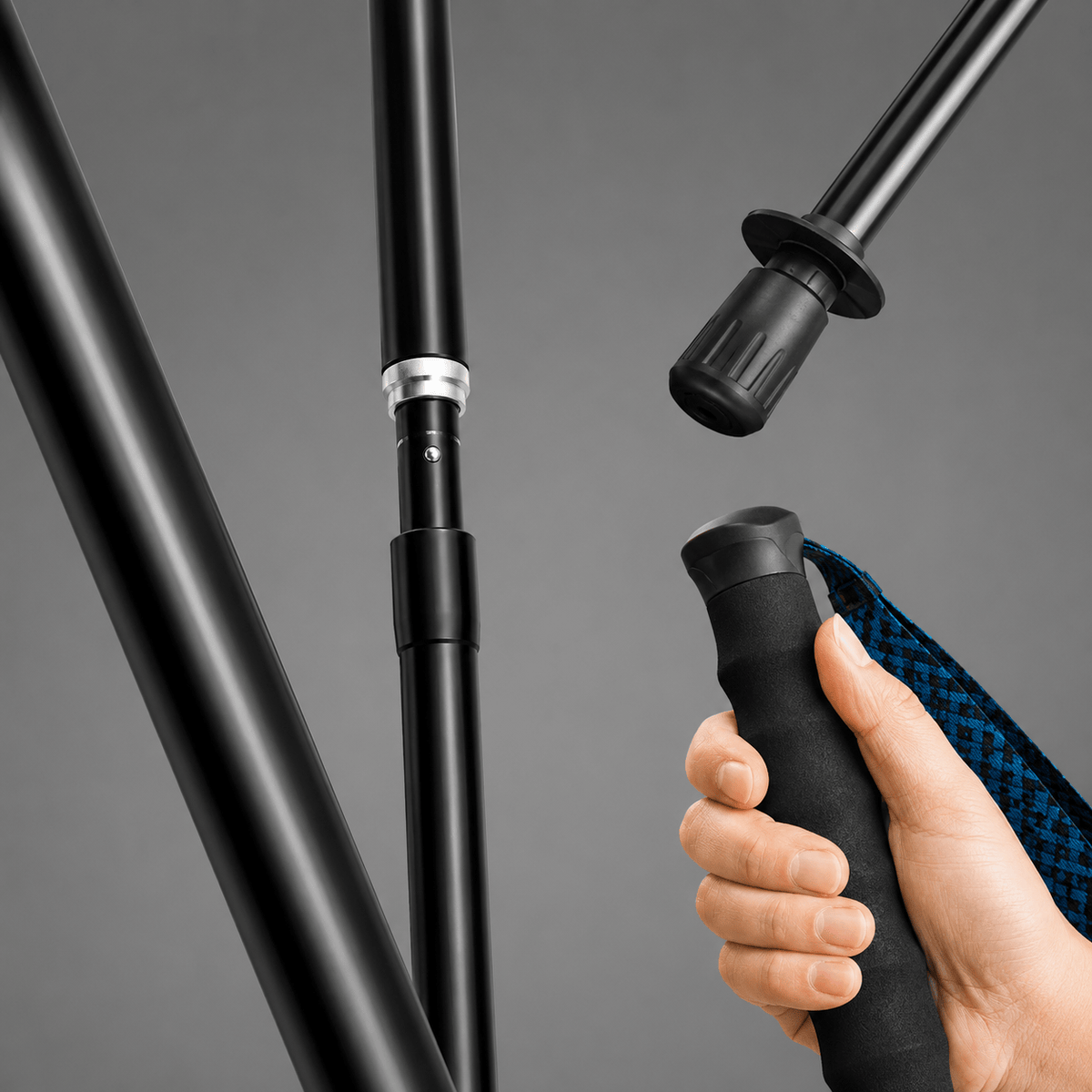 Hiking Camping ultralight folding hiking poles compact trekking sticks