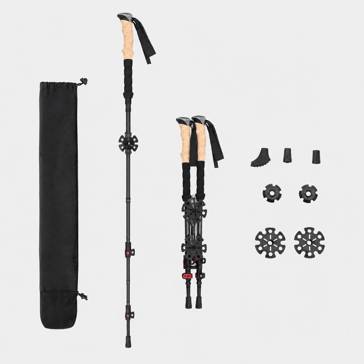 Hiking Camping ultralight hiking poles folding telescopic walking sticks
