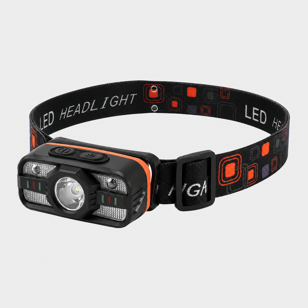 Hiking Camping USB rechargeable LED headlamp with multiple lighting modes