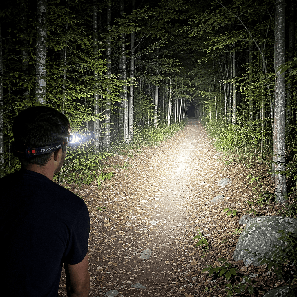 Hiking Camping USB rechargeable LED headlamp with multiple lighting modes