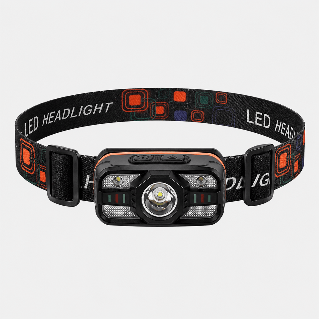 Hiking Camping USB rechargeable LED headlamp with multiple lighting modes