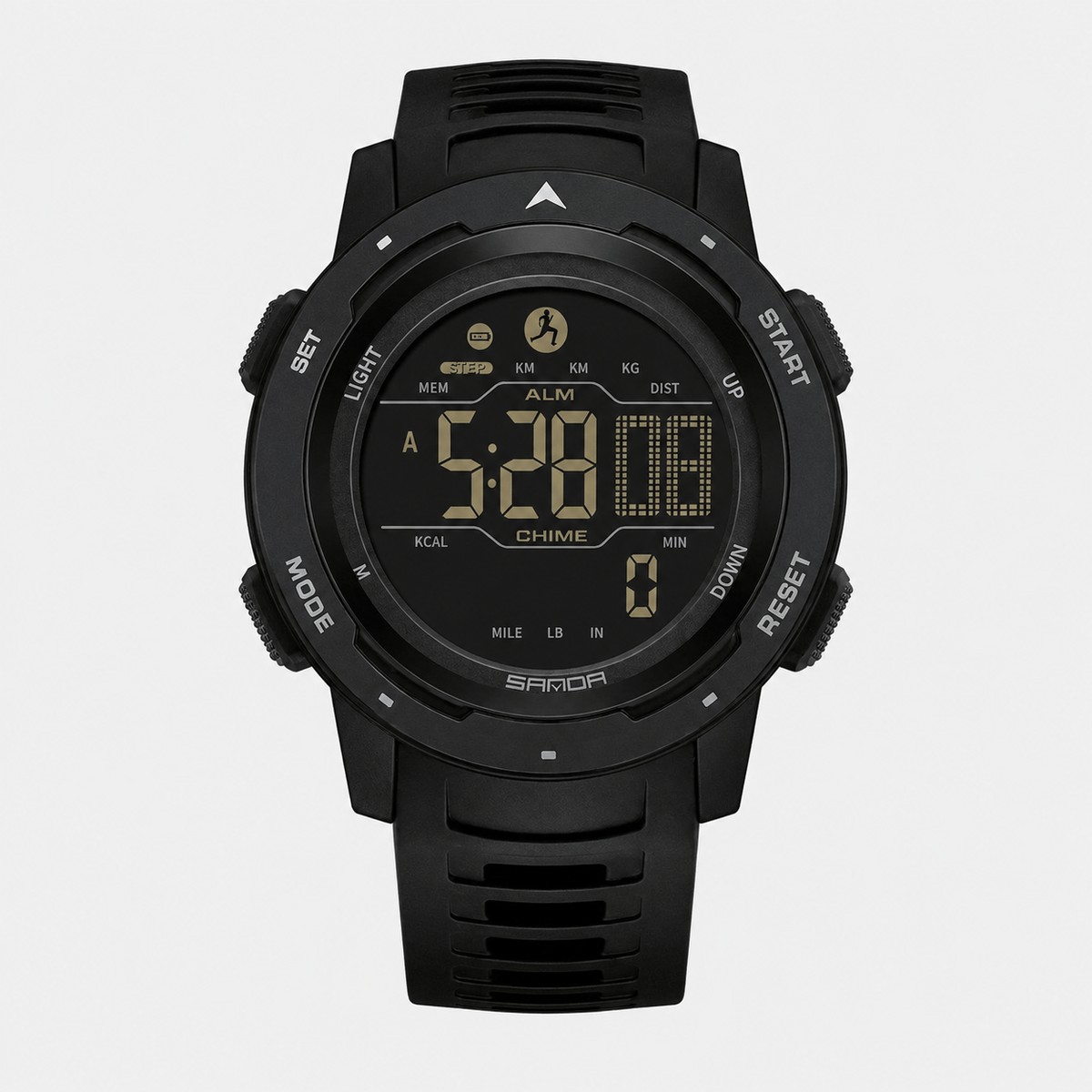 Hiking Camping waterproof digital sports watch with pedometer and LED display