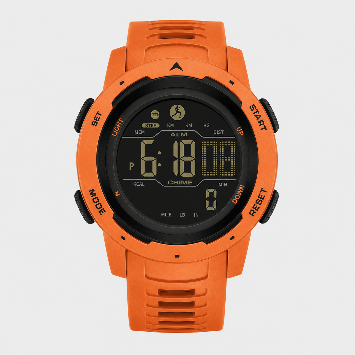 Hiking Camping waterproof digital sports watch with pedometer and LED display