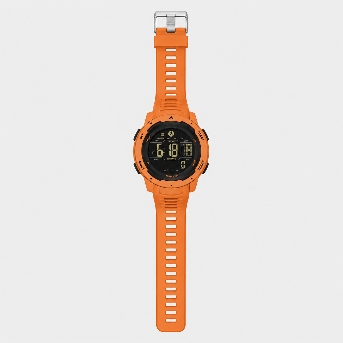 Hiking Camping waterproof digital sports watch with pedometer and LED display