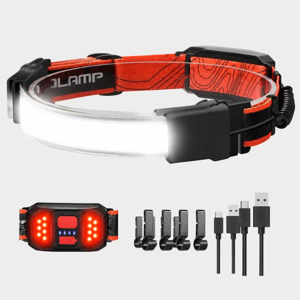 Hiking Camping wide beam rechargeable headlamp waterproof running headlight
