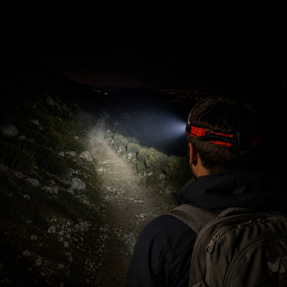 Hiking Camping wide beam rechargeable headlamp waterproof running headlight
