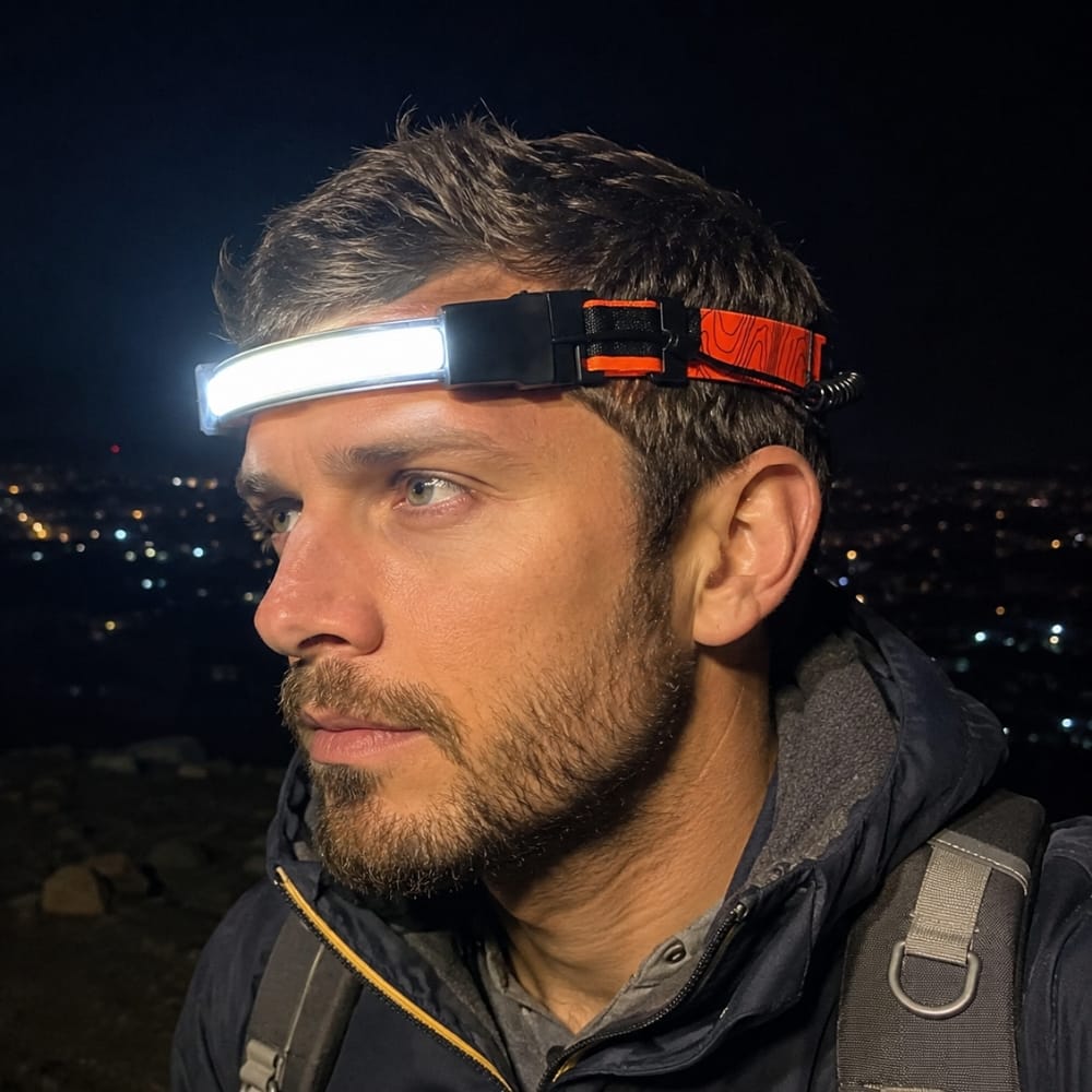 Hiking Camping wide beam rechargeable headlamp waterproof running headlight