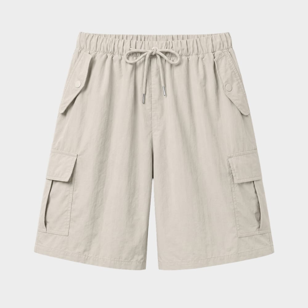 Hiking Camping womens drawstring cargo shorts knee length outdoor