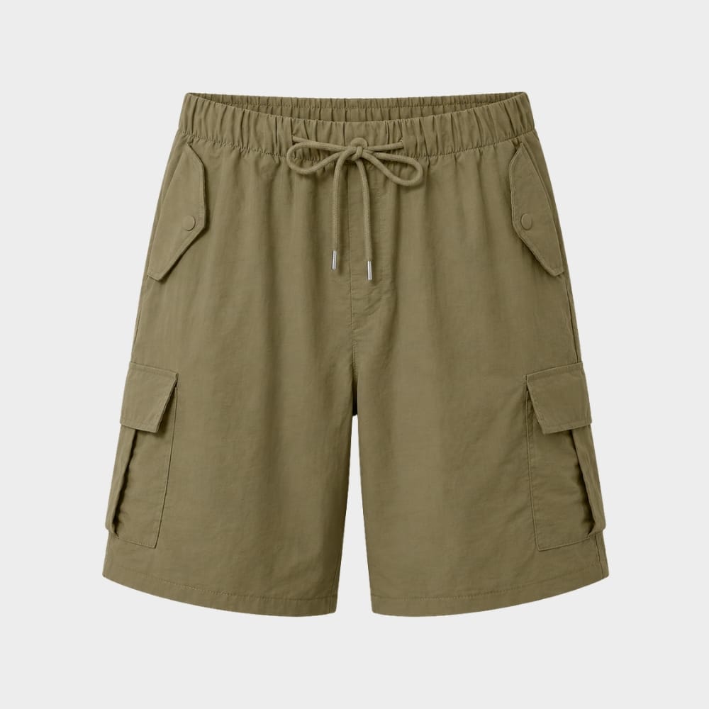 Hiking Camping womens drawstring cargo shorts knee length outdoor