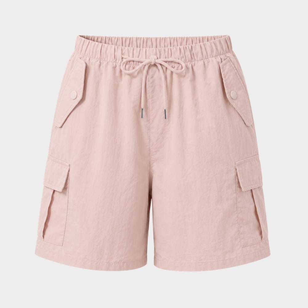 Hiking Camping womens drawstring cargo shorts knee length outdoor