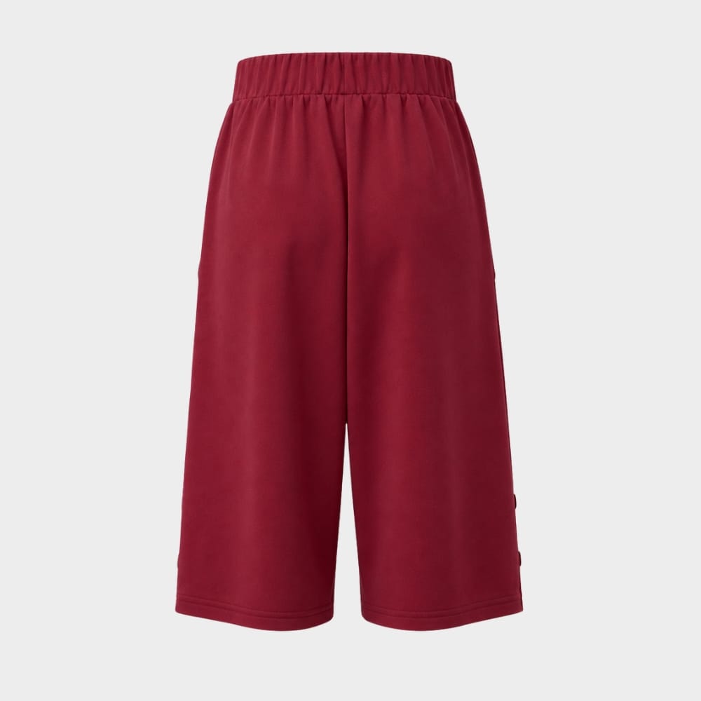 Hiking Camping womens high waist knee length loose shorts with side buttons