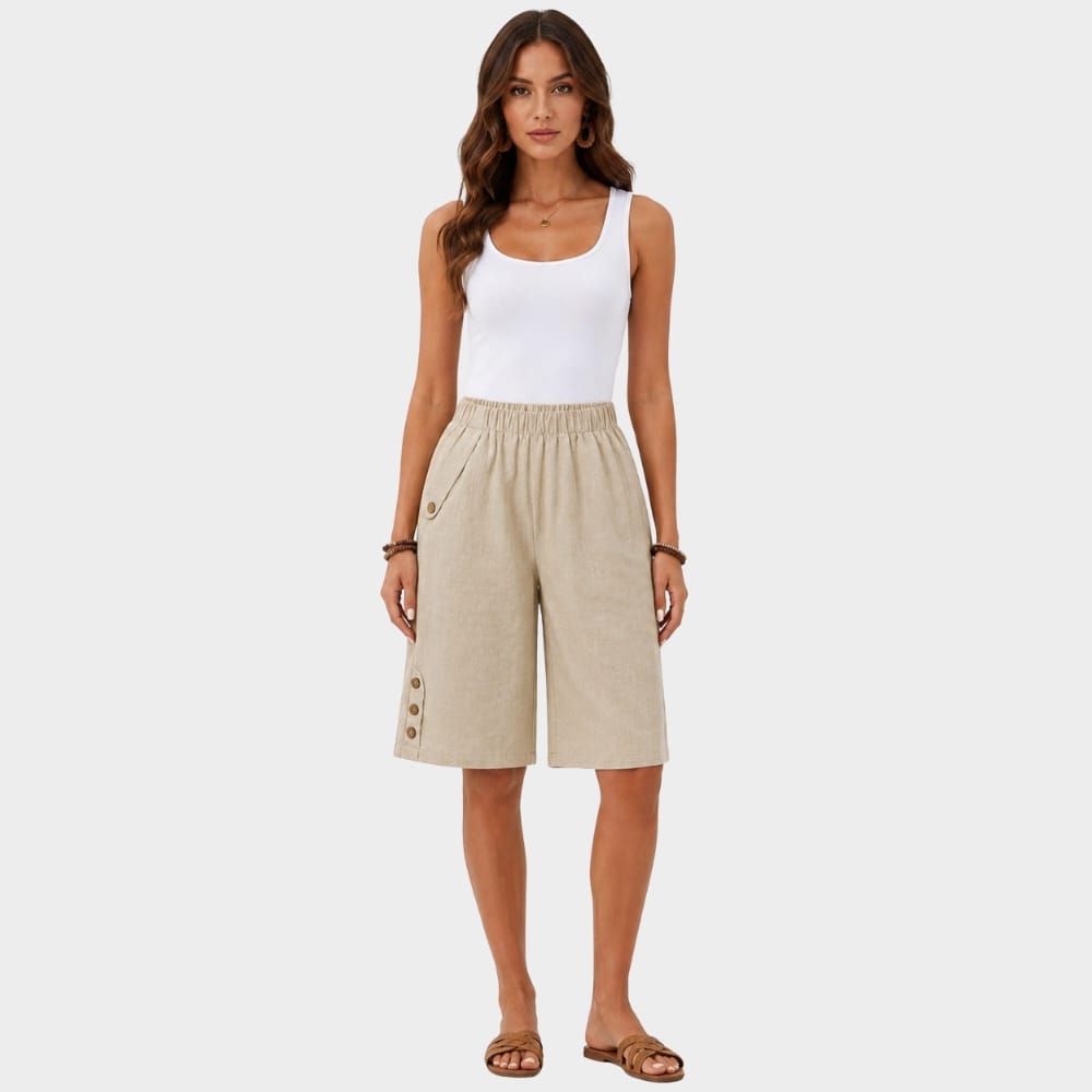 Hiking Camping womens high waist wide leg summer casual shorts