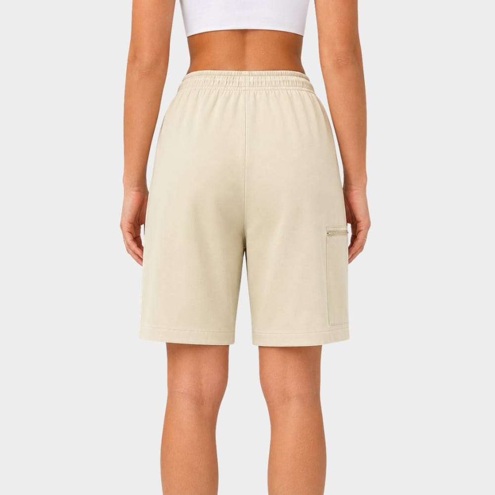 Hiking Camping womens hiking cargo shorts high waist zipper pockets