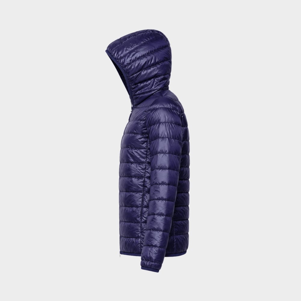 Hiking Camping womens lightweight hooded down puffer jacket packable