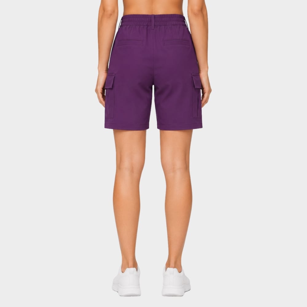 Hiking Camping womens quick dry hiking cargo shorts zipper pockets