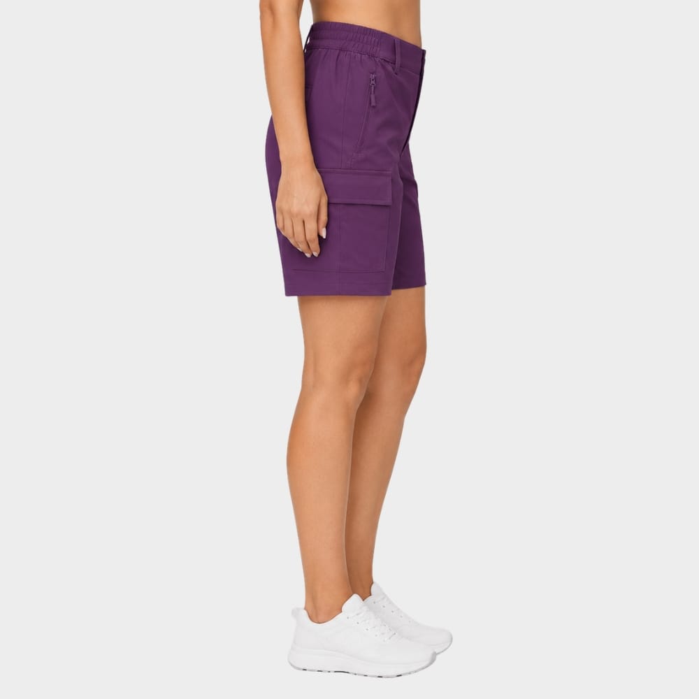 Hiking Camping womens quick dry hiking cargo shorts zipper pockets