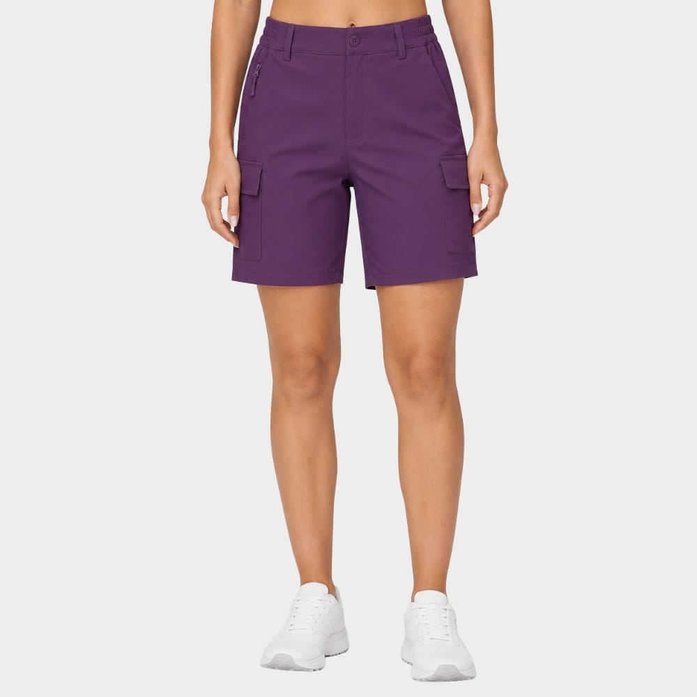 Hiking Camping womens quick dry hiking cargo shorts zipper pockets