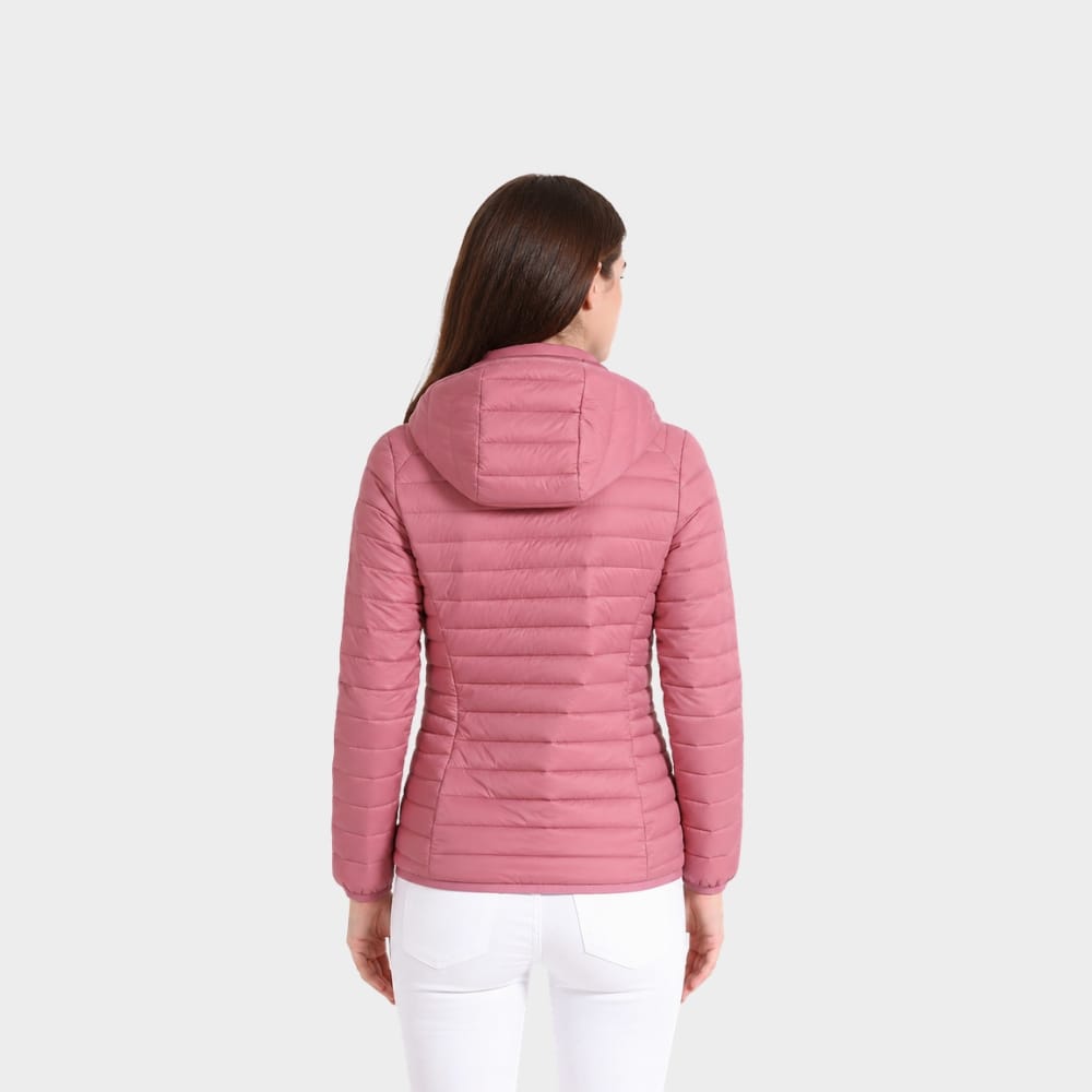Hiking Camping womens ultralight hooded puffer jacket slim fit