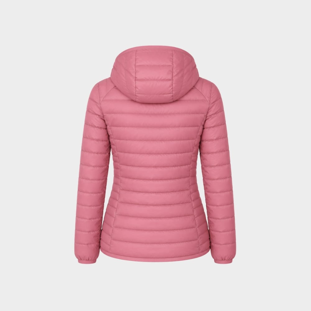 Hiking Camping womens ultralight hooded puffer jacket slim fit
