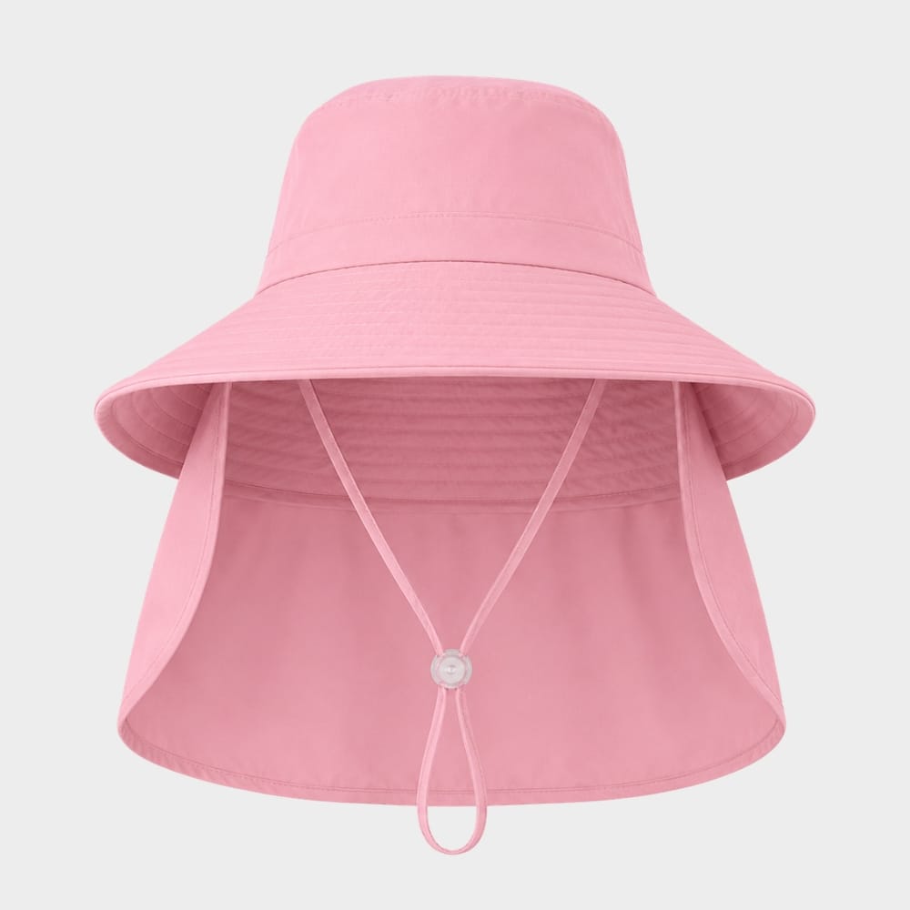 Hiking Camping womens wide brim sun hat with neck flap ponytail