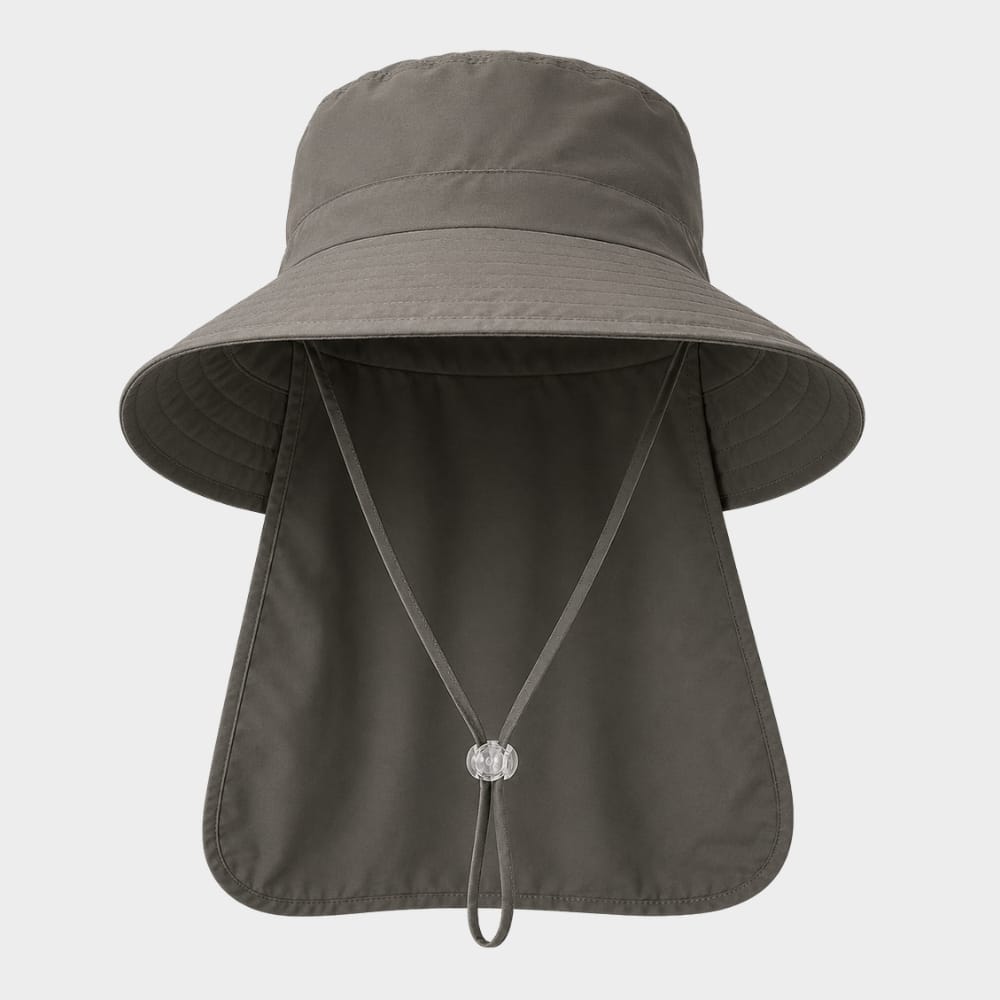 Hiking Camping womens wide brim sun hat with neck flap ponytail