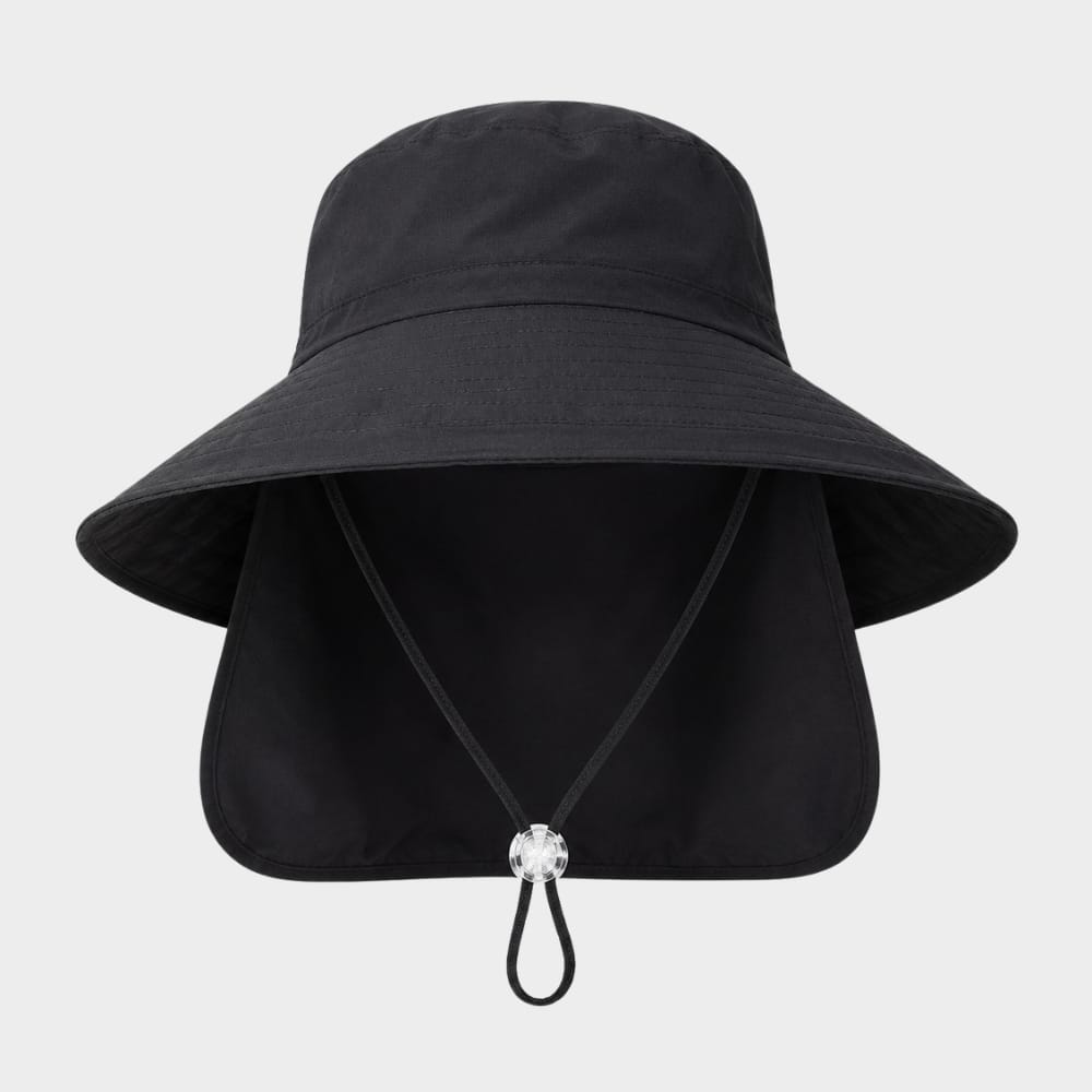 Hiking Camping womens wide brim sun hat with neck flap ponytail